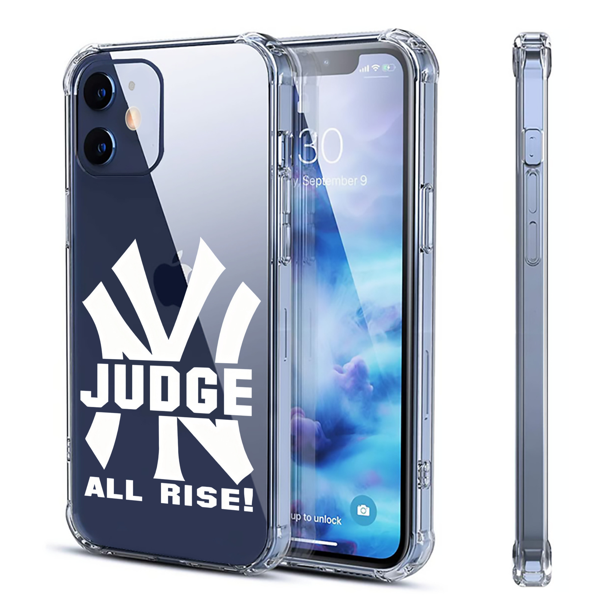 Aaron Judge 99 All Rise Clear IPhone 12 Case – Soft TPU With UV Print – Enhanced Drop Protection, Precise Fit, Anti-Fingerprint, Customizable Design, Scratch-Resistant, Yellow-Resistant
